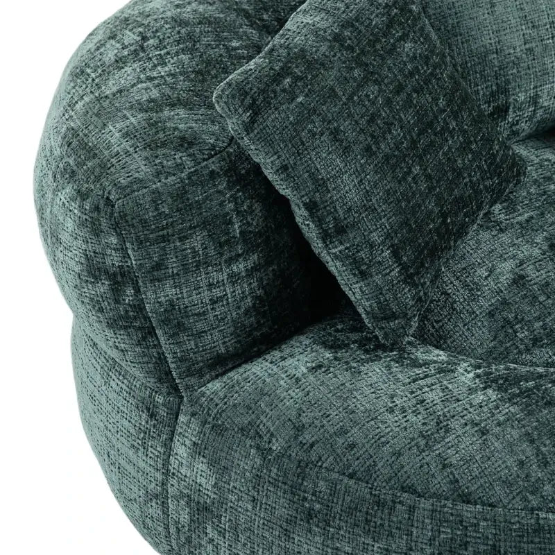 Lazy Sofa Bean Bag Chair with Memory Foam Filling, High Back and Three Pillows, Indoor and Outdoor Use, 108L x 108W x 52H cm, Green