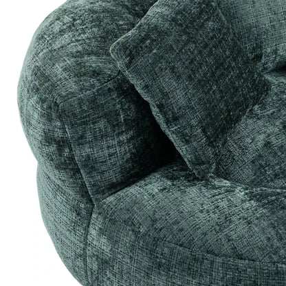 Lazy Sofa Bean Bag Chair with Memory Foam Filling, High Back and Three Pillows, Indoor and Outdoor Use, 108L x 108W x 52H cm, Green