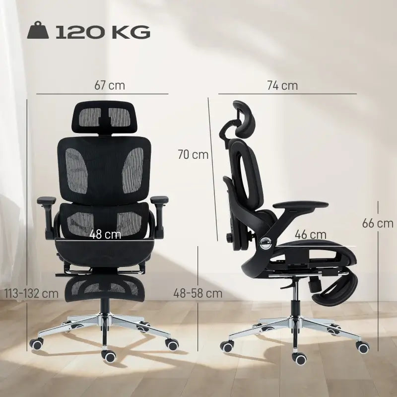 HOMCOM Ergonomic Office Chair, High Back Mesh Desk Chair, Black