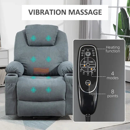 HOMCOM  Massage Power Lift Recliner Chair with Pocket Spring, Electric Lift Chair with Wide Backrest, Grey