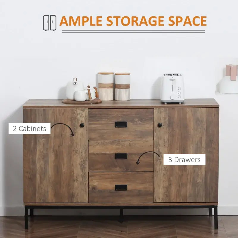 HOMCOM Modern Mango Wood-Effect Sideboard