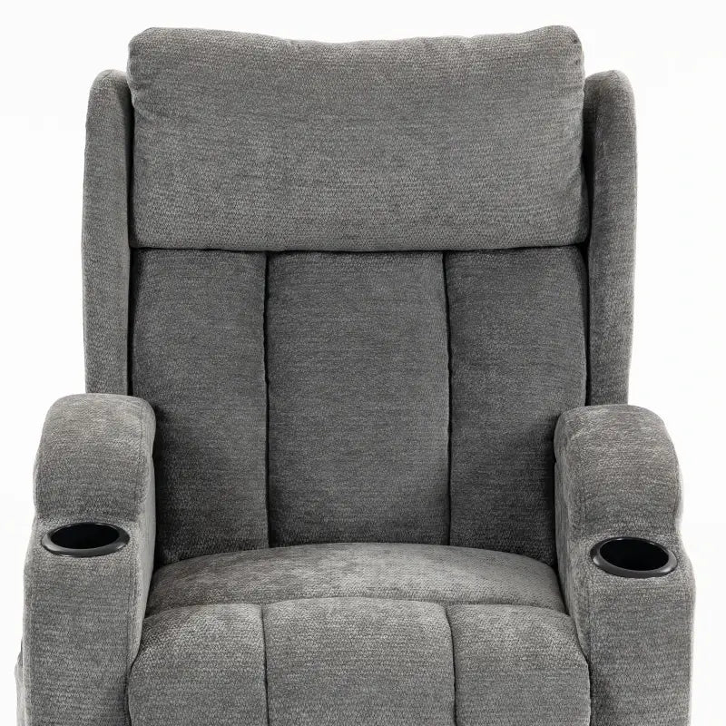 HOMCOM Power Lift Recliner Chair with Vibration Massage and Heat, Chenille Riser and Recliner Armchair for Elderly, Grey