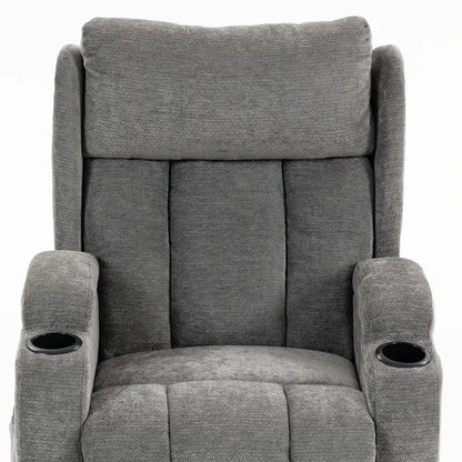 HOMCOM Power Lift Recliner Chair with Vibration Massage and Heat, Chenille Riser and Recliner Armchair for Elderly, Grey